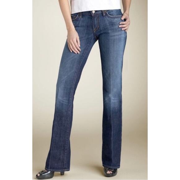 COH Citizens of Humanity Petite Dita Bootcut Dark Oxford Low Rise Whiskering 28 - Picture 1 of 9